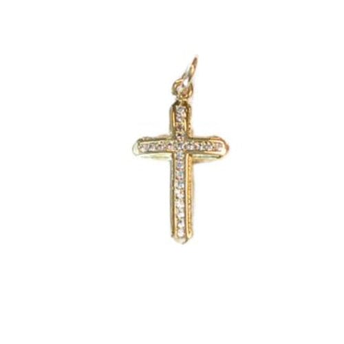 Lotus Jewelry Studio Necklaces Large CZ Cross Gold Charms