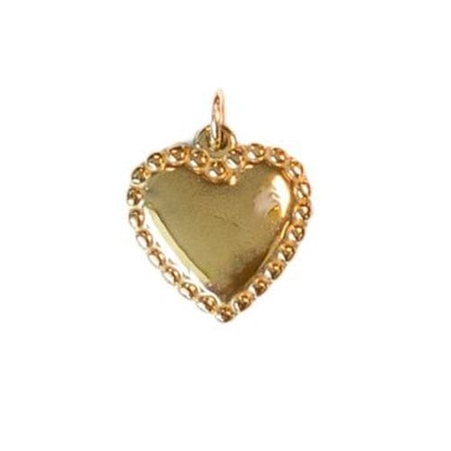 Lotus Jewelry Studio Necklaces Large Milgrain Heart Charm Gold Charms