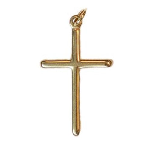 Lotus Jewelry Studio Necklaces Large Simple Cross Charm Gold Charms