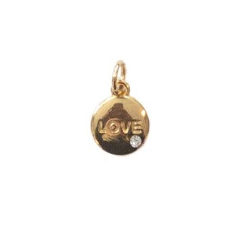 Lotus Jewelry Studio Necklaces Love Disc w/CZ Gold Charms