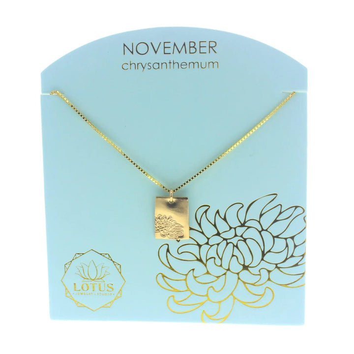 Lotus Jewelry Studio Necklaces November - Chrysanthemum Birth Flower Necklaces in Gold