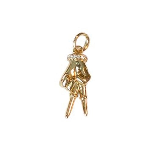 Lotus Jewelry Studio Necklaces "Peace" Hand Charm Gold Charms