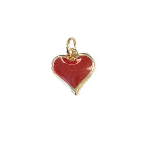 Lotus Jewelry Studio Necklaces Red Enameled Heart Gold Charms