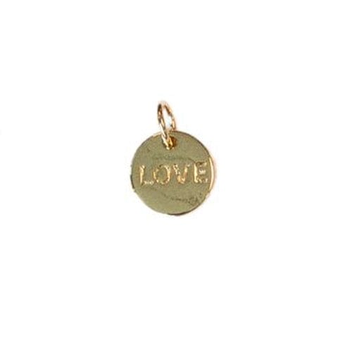 Lotus Jewelry Studio Necklaces Round Love Disc Gold Charms