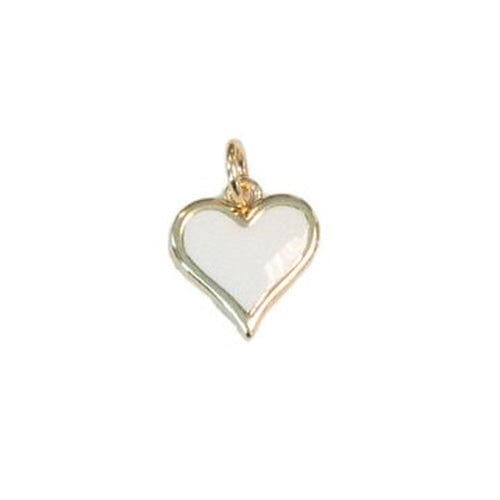 Lotus Jewelry Studio Necklaces White Enameled Heart Gold Charms