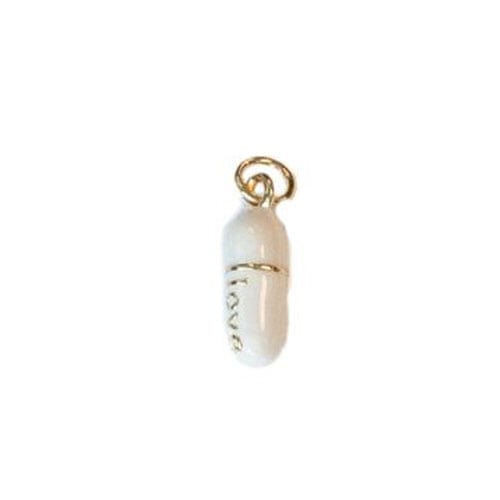 Lotus Jewelry Studio Necklaces White Love Pill Gold Charms