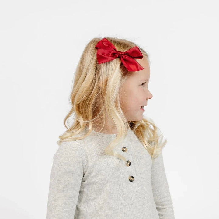 Lou Lou & Company Hair Accessories Satin Bow 3 Pack: Ruby Clips