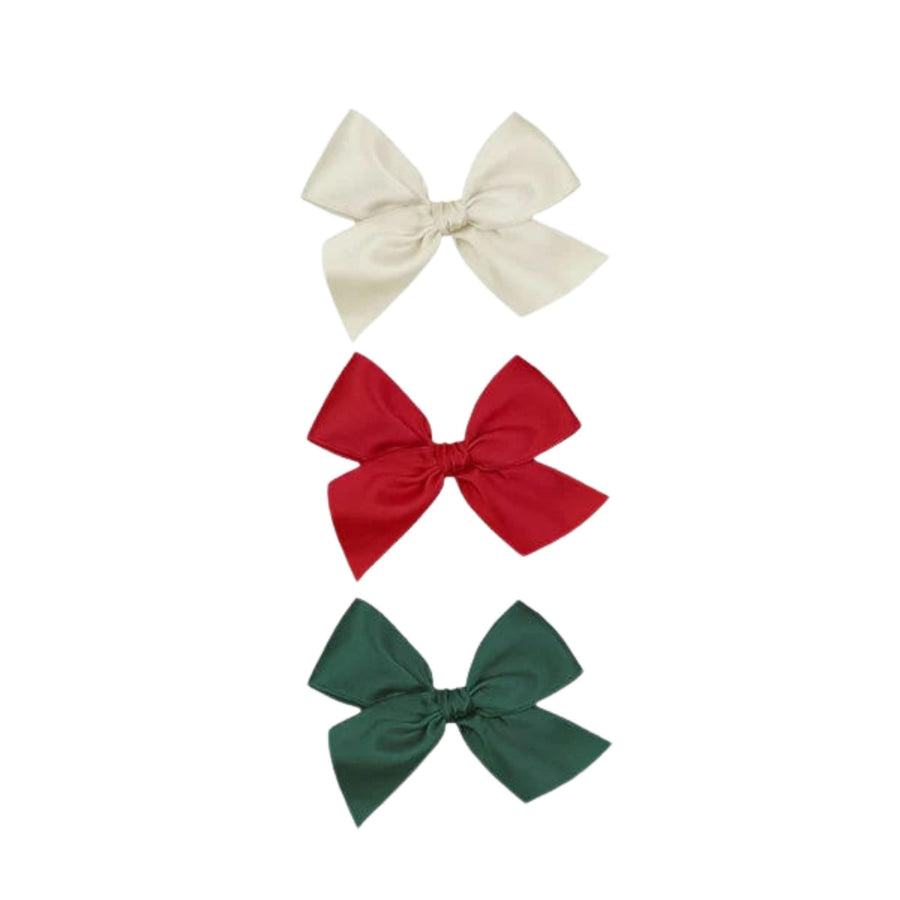 Lou Lou & Company Hair Accessories Satin Bow 3 Pack: Ruby Clips