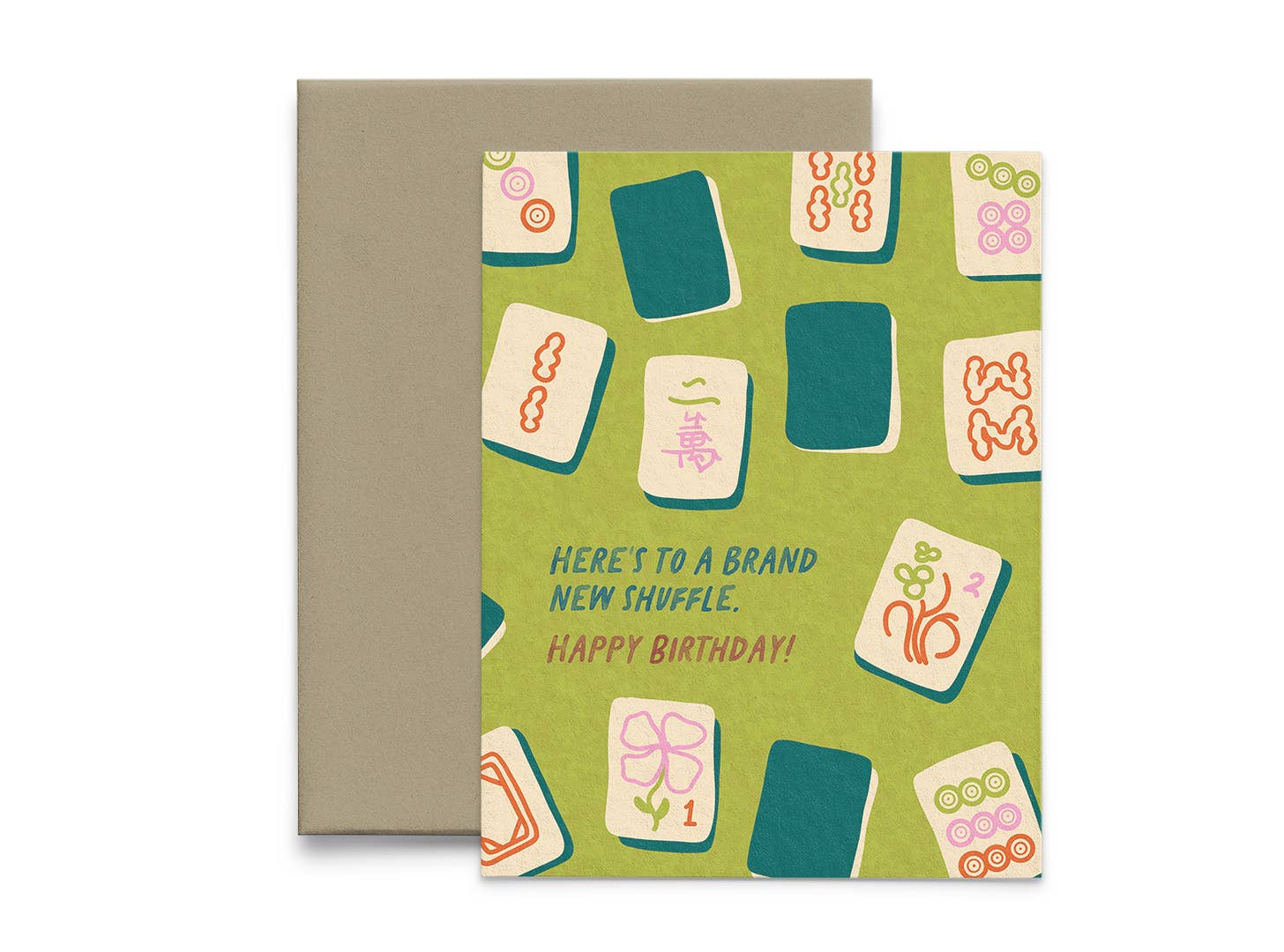Lucky Dog Design Co. Cards Here's to a Brand New Shuffle Mahjong Birthday Greeting Card
