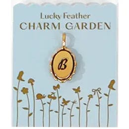 Lucky Feather Charm B Charm Garden - Scalloped Gold Initial Charm
