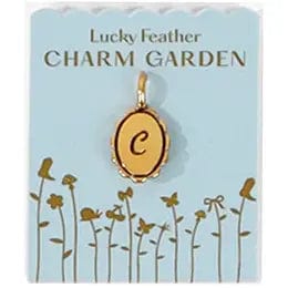 Lucky Feather Charm C Charm Garden - Scalloped Gold Initial Charm