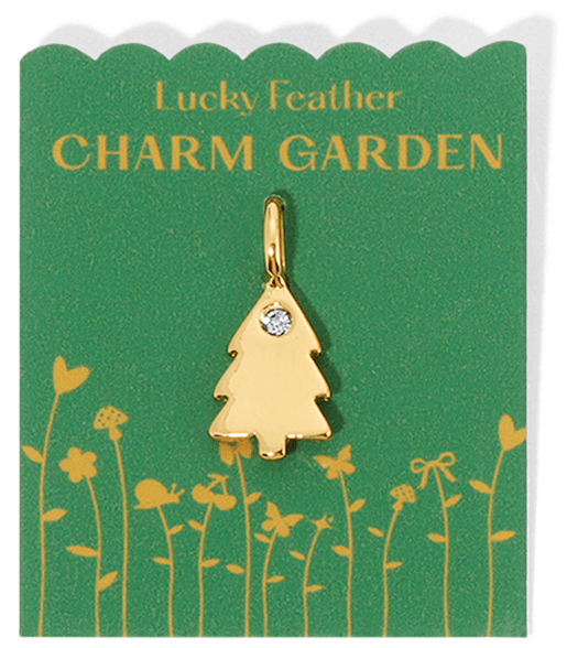 Lucky Feather Charm Charm Garden - Holiday - Tree - Gold