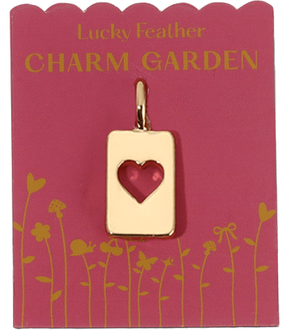Lucky Feather Charm Charm Garden - LOVE - Cut out heart