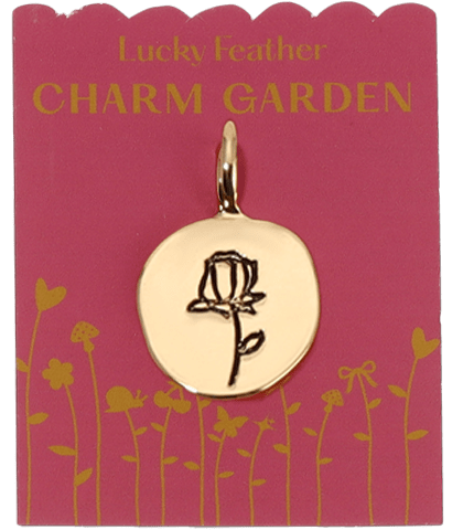 Lucky Feather Charm Charm Garden - LOVE - Rose