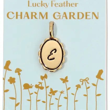 Lucky Feather Charm Charm Garden - Scalloped Gold Initial Charm