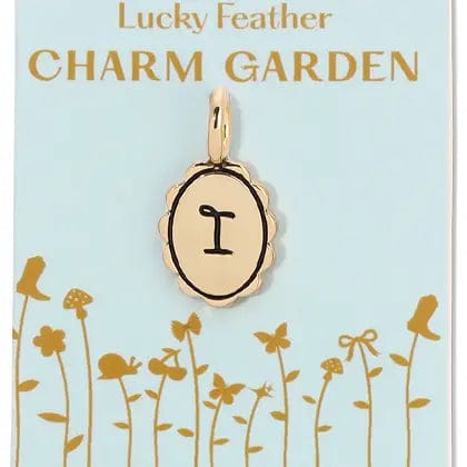 Lucky Feather Charm Charm Garden - Scalloped Gold Initial Charm