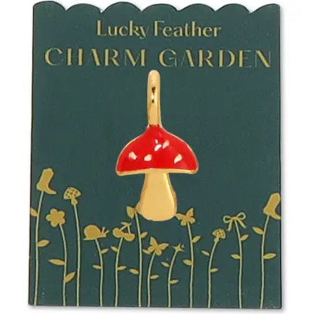 Lucky Feather Charm Gold Charm Garden - Mushroom