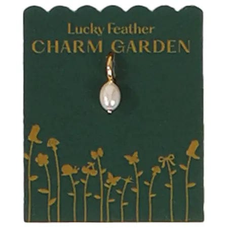 Lucky Feather Charm Gold Charm Garden - Pearl