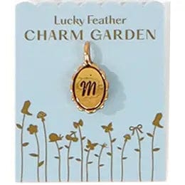 Lucky Feather Charm M Charm Garden - Scalloped Gold Initial Charm