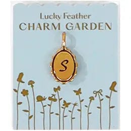 Lucky Feather Charm S Charm Garden - Scalloped Gold Initial Charm