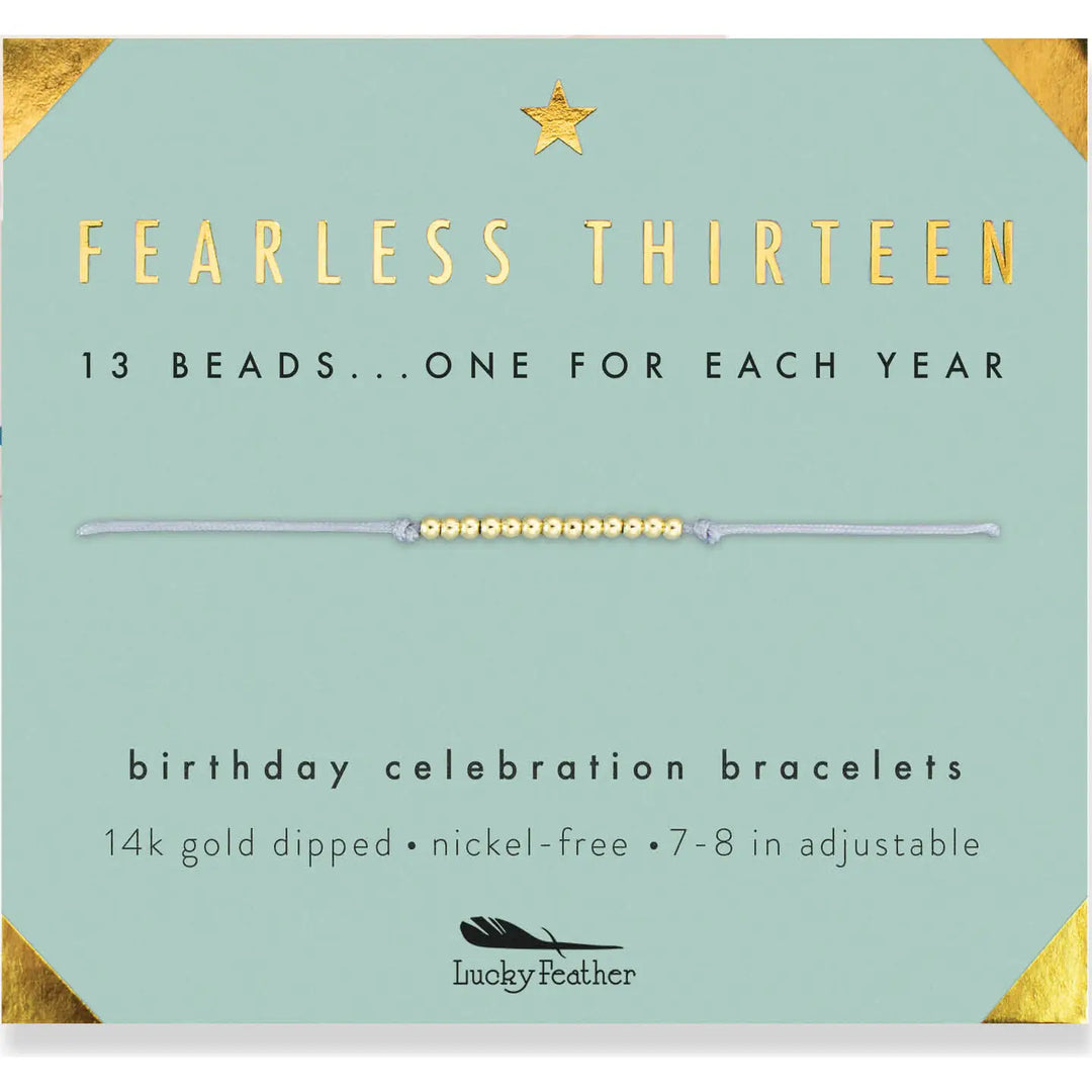 Lucky Feather Fashion Birthday Milestone Bracelet - Fearless Thirteen