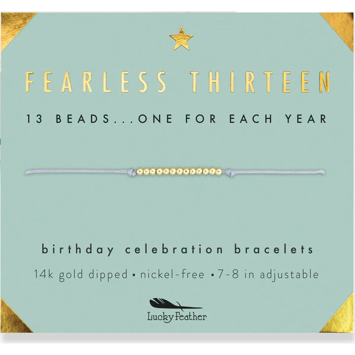 Lucky Feather Fashion Birthday Milestone Bracelet - Fearless Thirteen