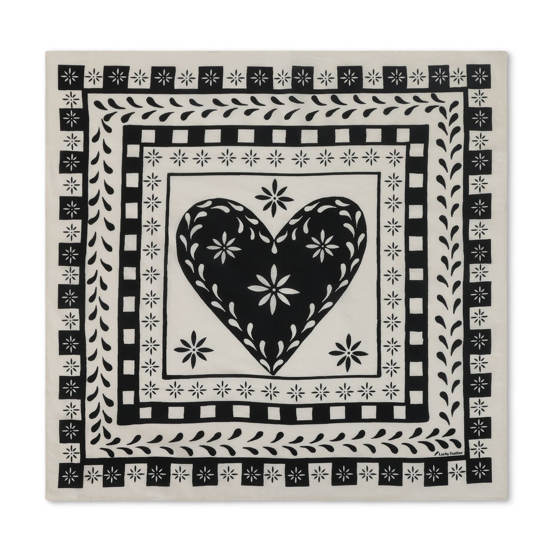 Lucky Feather Fashion Black and White - Love Happiness Bandanas