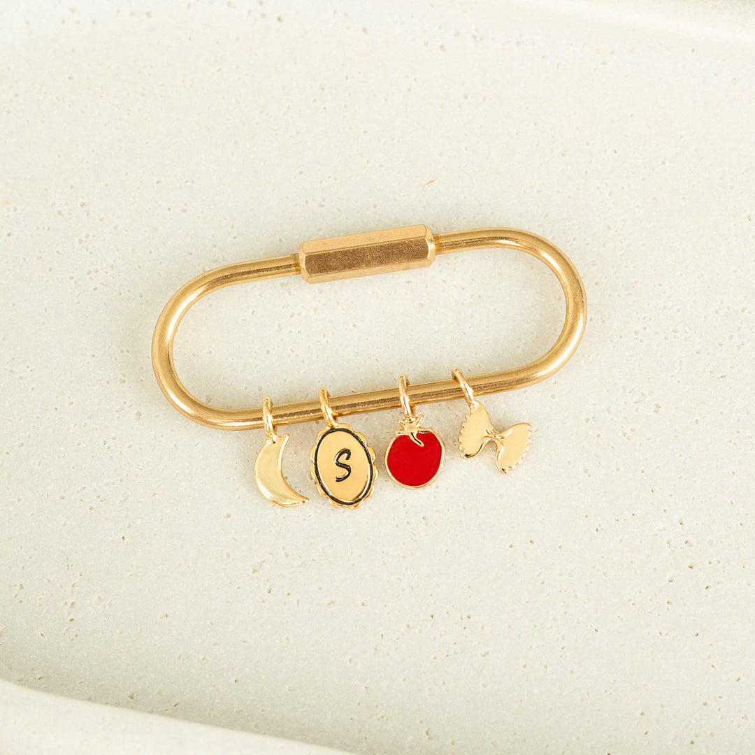 Lucky Feather Fashion Charm Garden Add-a Charm(s) Keyring - Gold