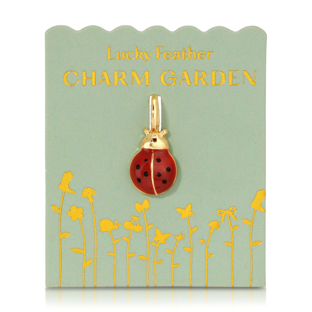 Lucky Feather Fashion Gold Charm Garden- Ladybug