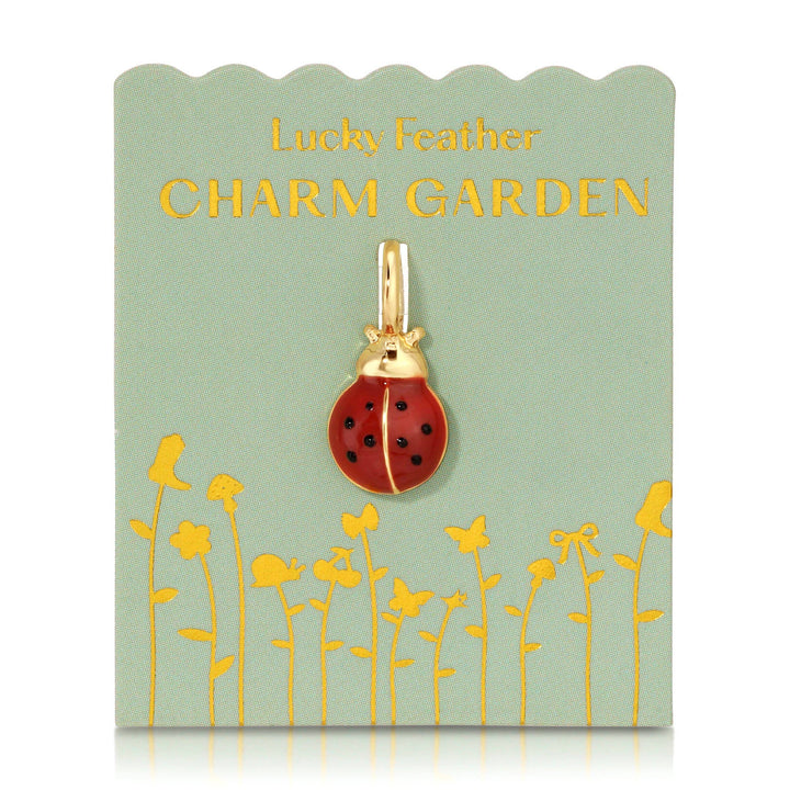 Lucky Feather Fashion Gold Charm Garden- Ladybug