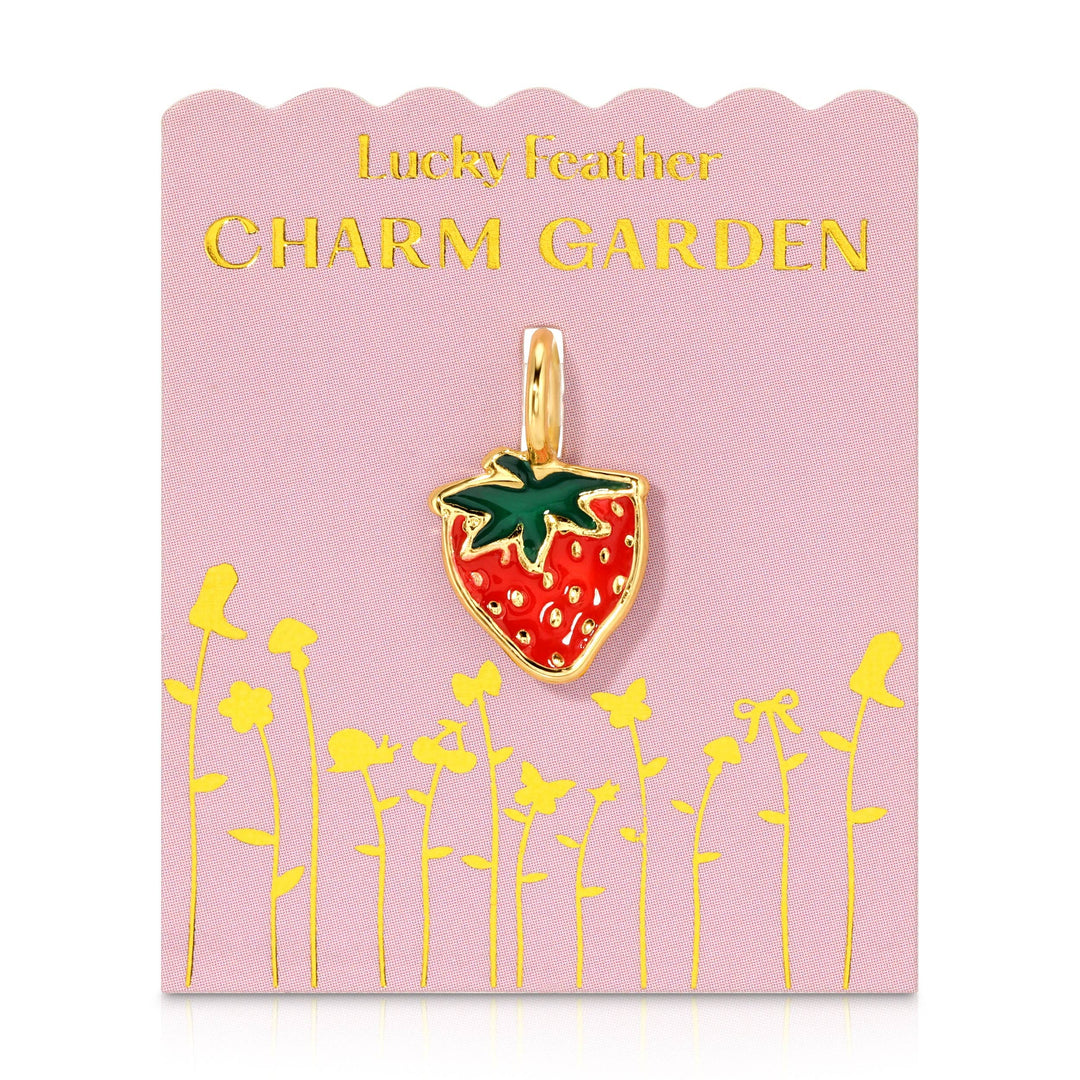Lucky Feather Fashion Gold Charm Garden- Strawberry