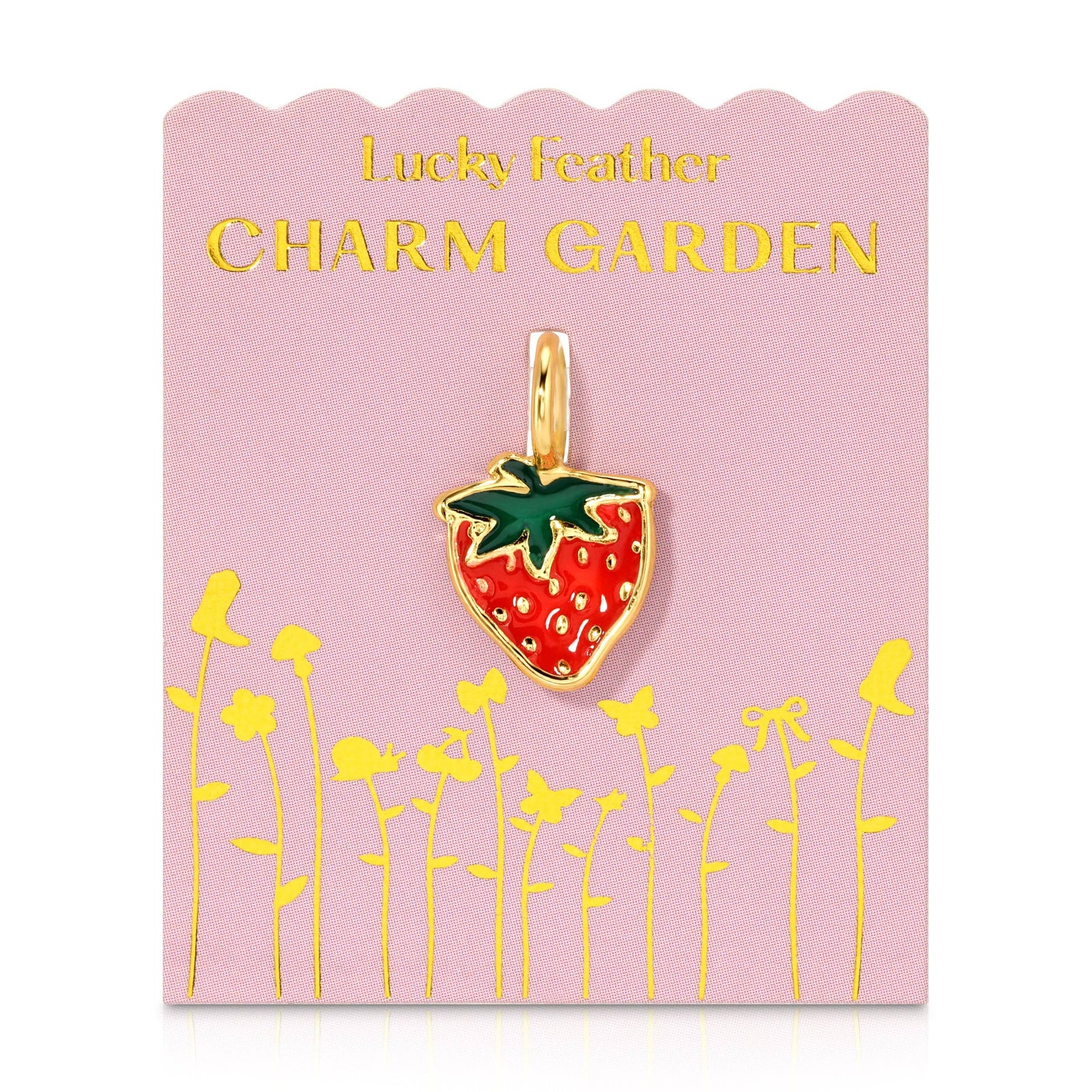 Lucky Feather Fashion Gold Charm Garden- Strawberry