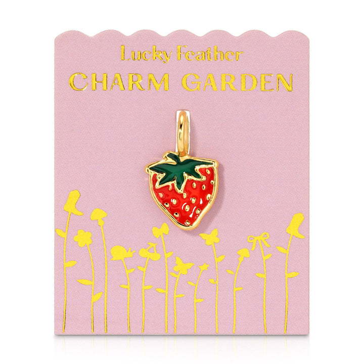 Lucky Feather Fashion Gold Charm Garden- Strawberry