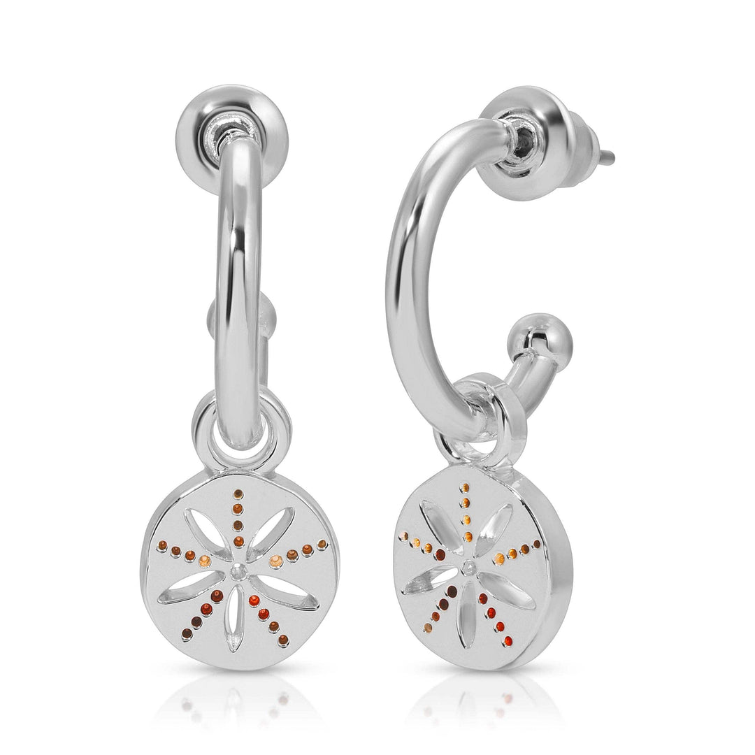 Lucky Feather Fashion Ocean Life Earrings - Silver - Sand Dollar