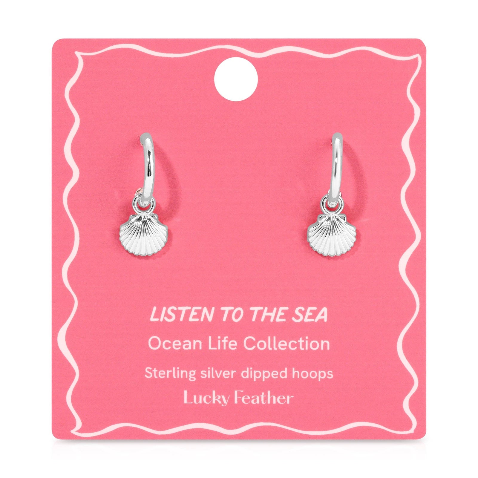 Lucky Feather Fashion Ocean Life Earrings - Silver - Shell