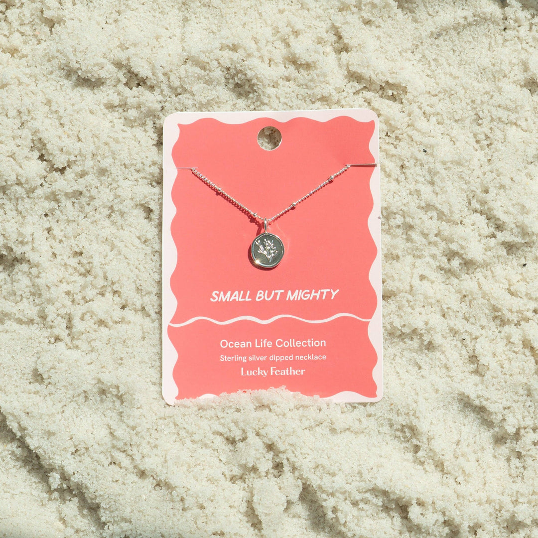 Lucky Feather Fashion Ocean Life Necklace - Silver - Coral