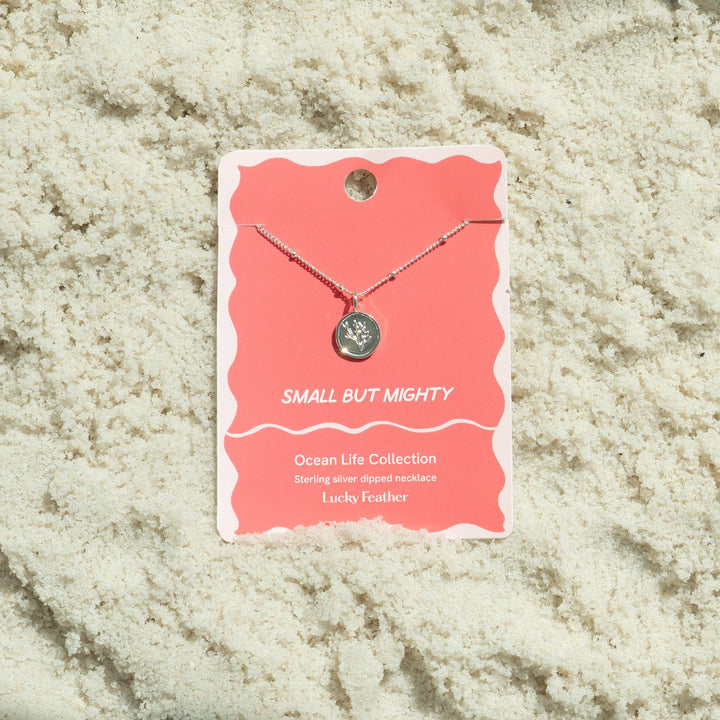 Lucky Feather Fashion Ocean Life Necklace - Silver - Coral