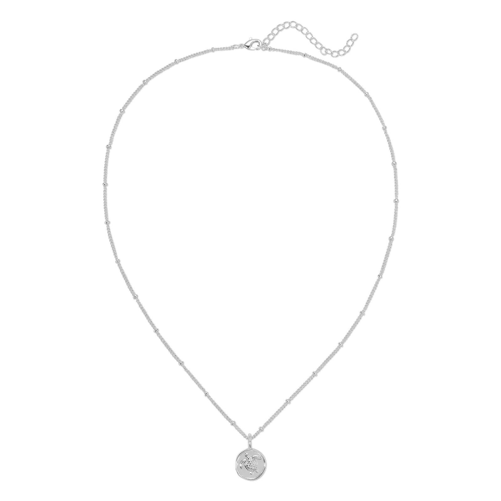 Lucky Feather Fashion Ocean Life Necklace - Silver - Sea Turtle
