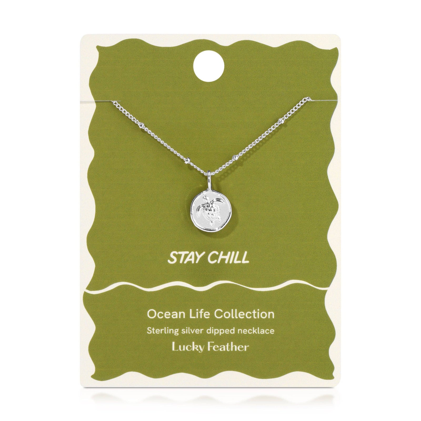 Lucky Feather Fashion Ocean Life Necklace - Silver - Sea Turtle
