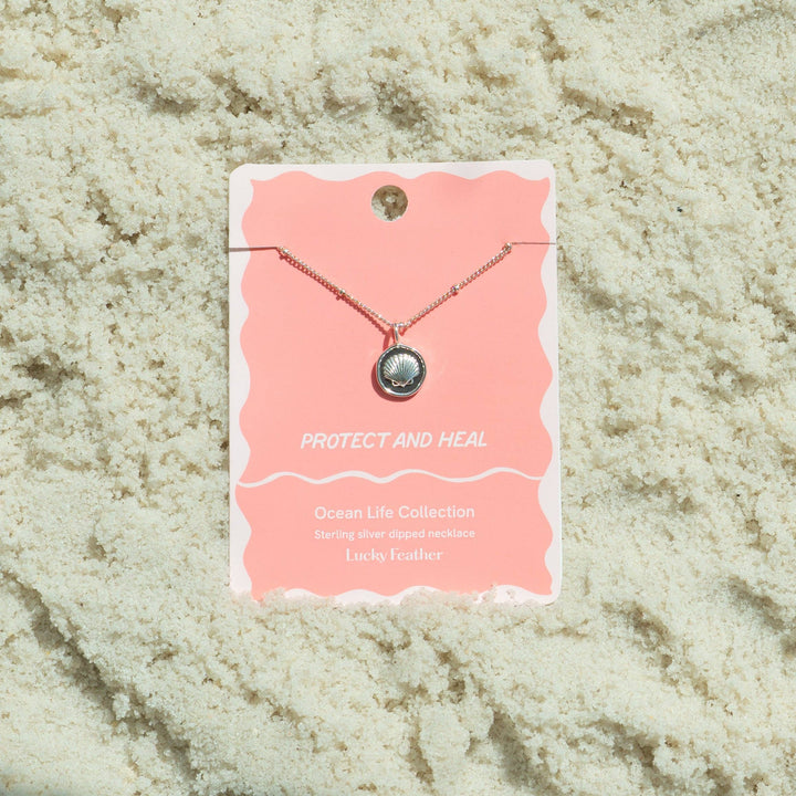 Lucky Feather Fashion Ocean Life Necklace - Silver - Shell