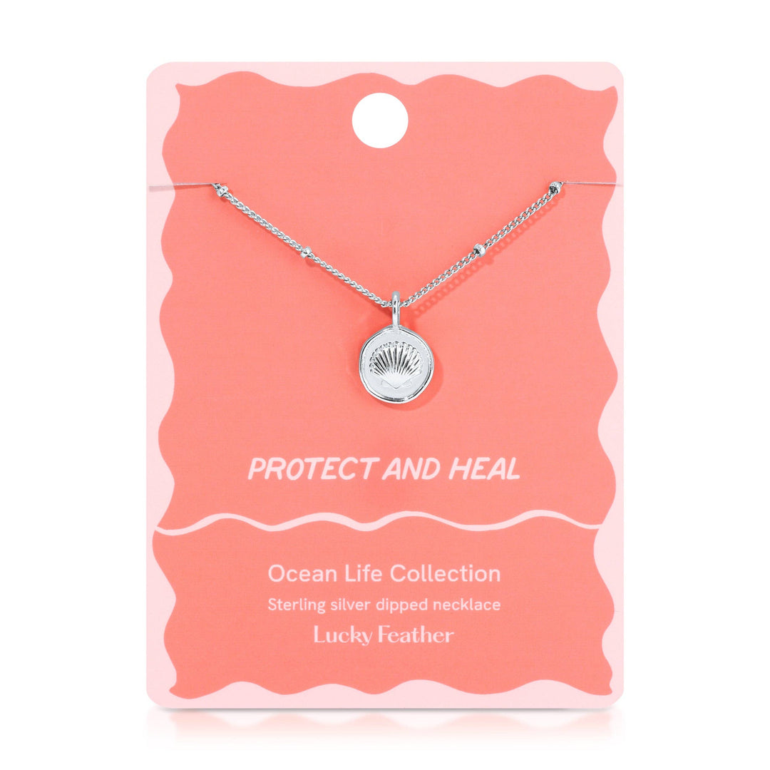 Lucky Feather Fashion Ocean Life Necklace - Silver - Shell