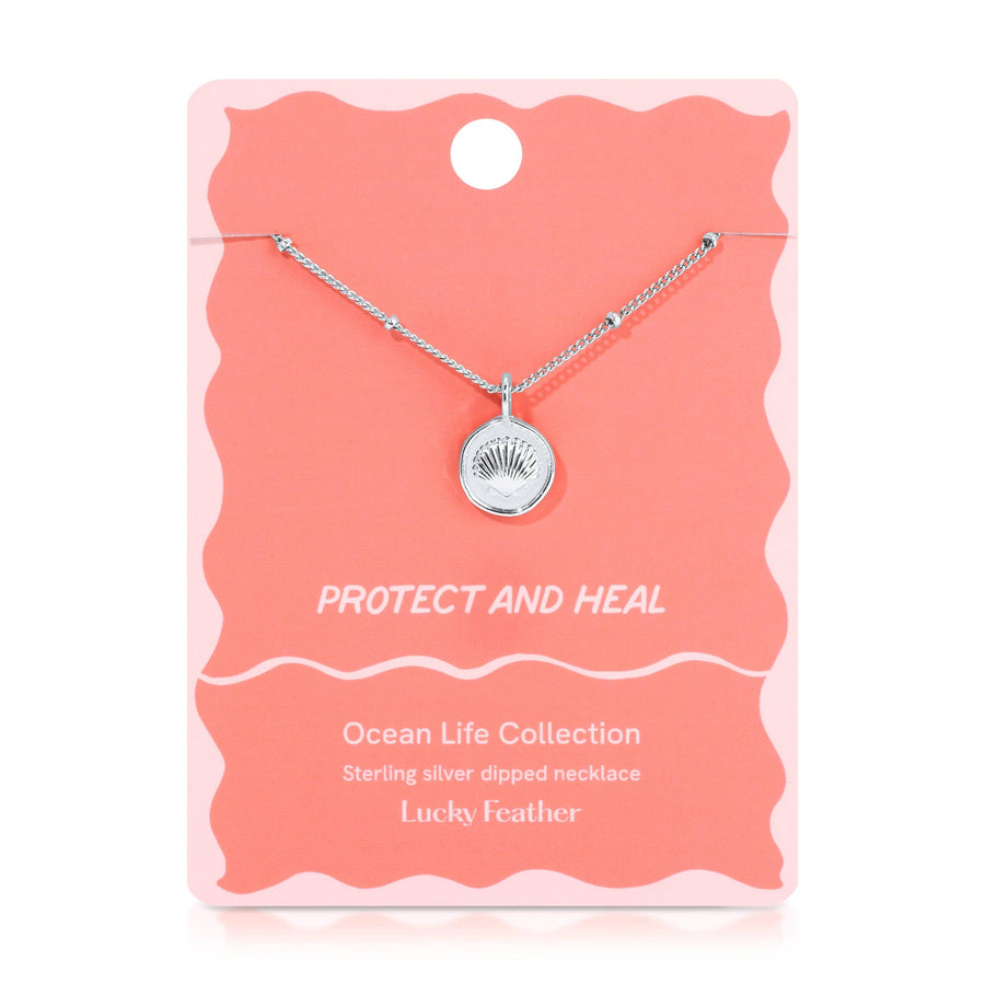 Lucky Feather Fashion Ocean Life Necklace - Silver - Shell