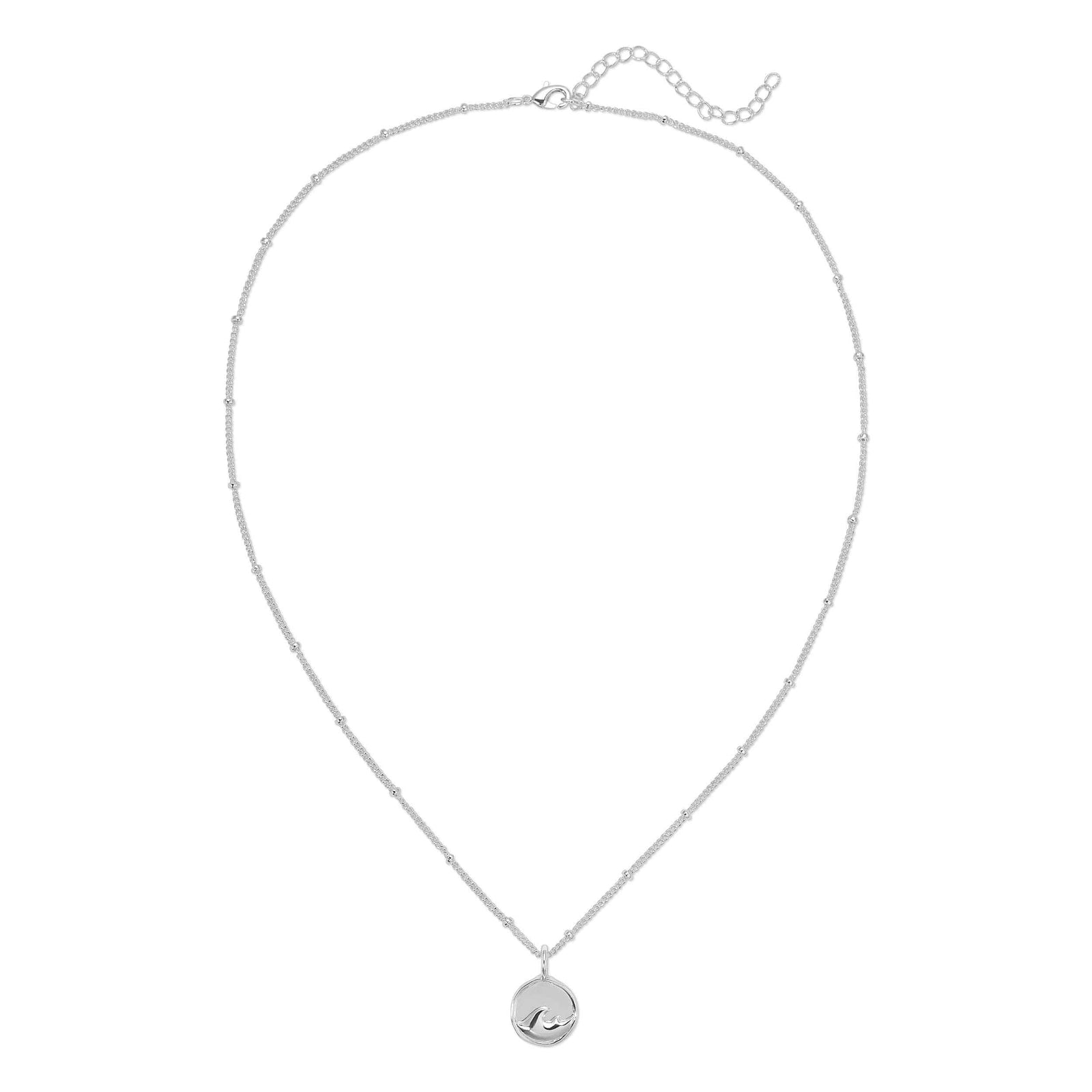 Lucky Feather Fashion Ocean Life Necklace - Sterling Silver-Dipped - Wave