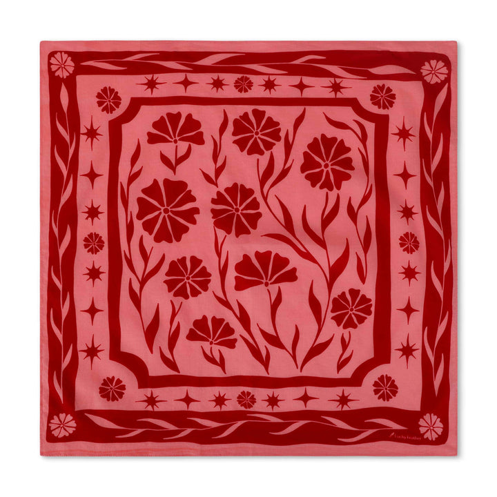 Lucky Feather Fashion Red and Pink Floral - Bliss Happiness Bandanas