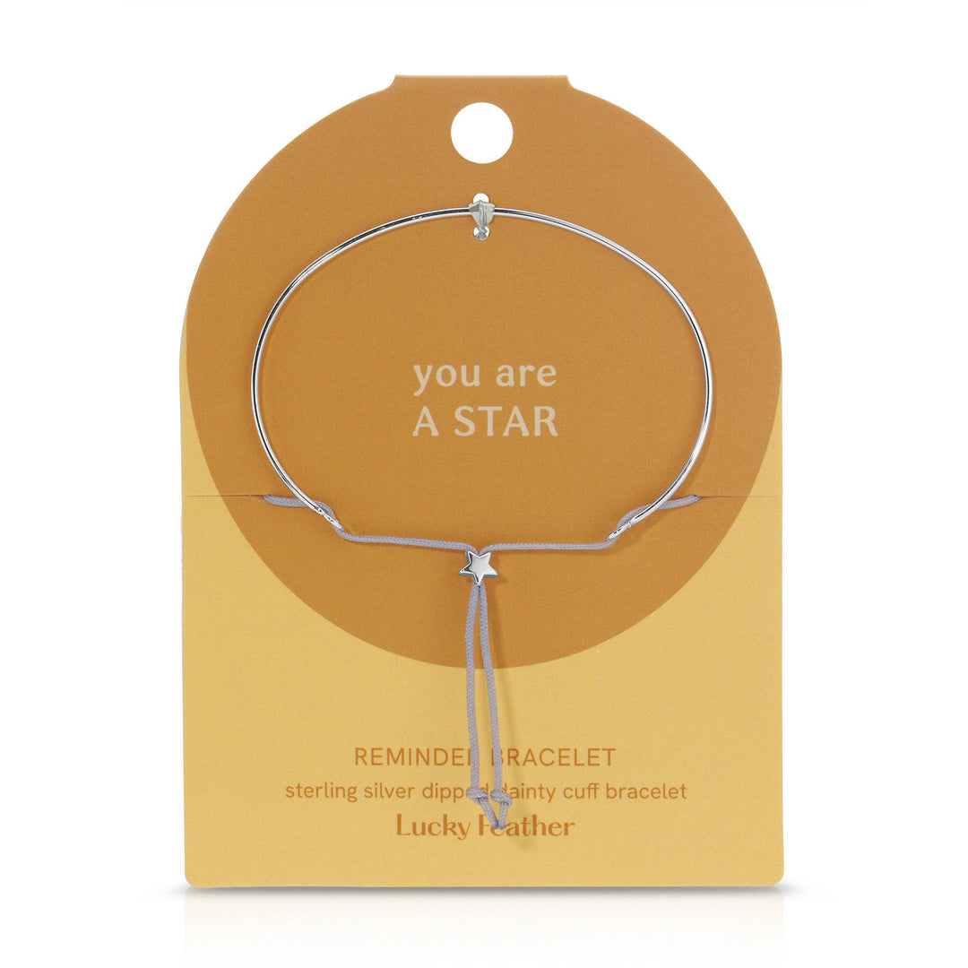 Lucky Feather Fashion Reminder Bracelet - Star - Silver