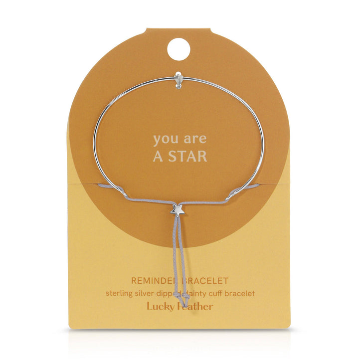 Lucky Feather Fashion Reminder Bracelet - Star - Silver