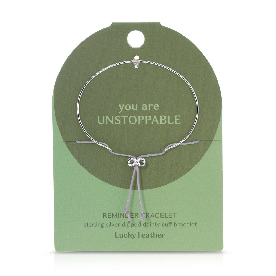 Lucky Feather Fashion Reminder Bracelet - Unstoppable - Silver