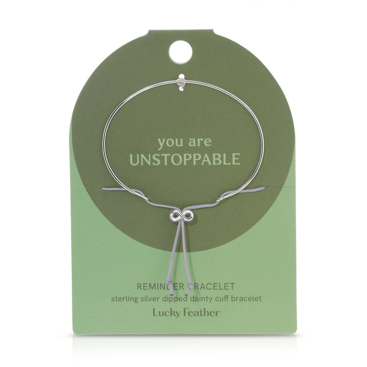 Lucky Feather Fashion Reminder Bracelet - Unstoppable - Silver