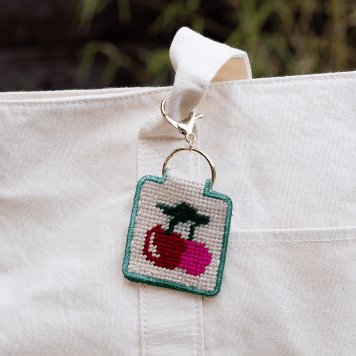 Lucky Feather Gifts Needlepoint Keychain Kit - Cherries