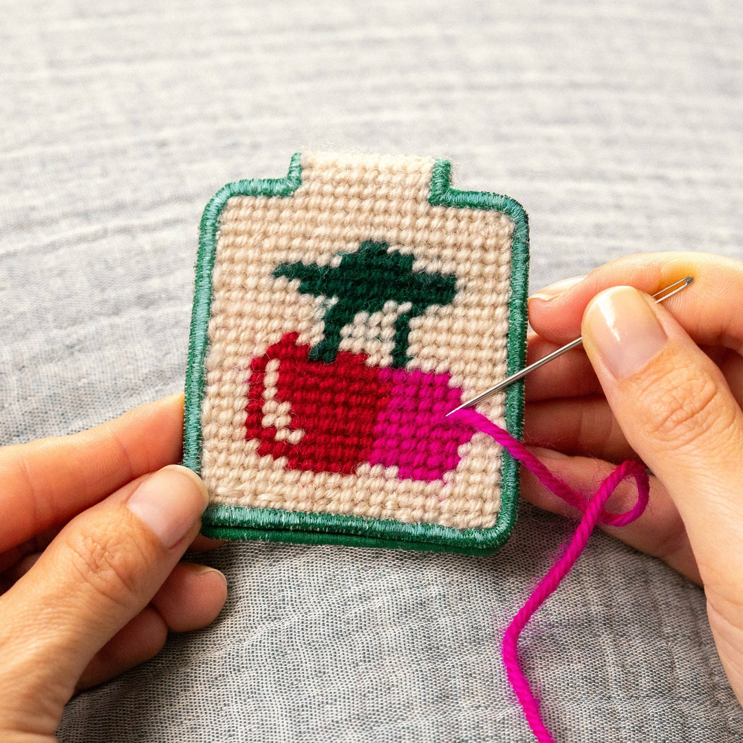 Lucky Feather Gifts Needlepoint Keychain Kit - Cherries